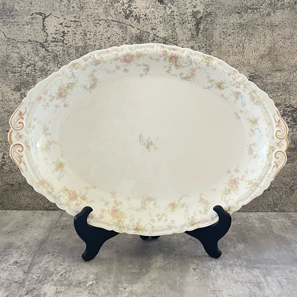 Vtg Haviland France Limoges Schleiger 57 Floral Oval Platter Serving Dish c1931
